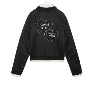 - Spiritual Gangster - Can't Stop Girl's Satin Reversible Jacket Sz 8